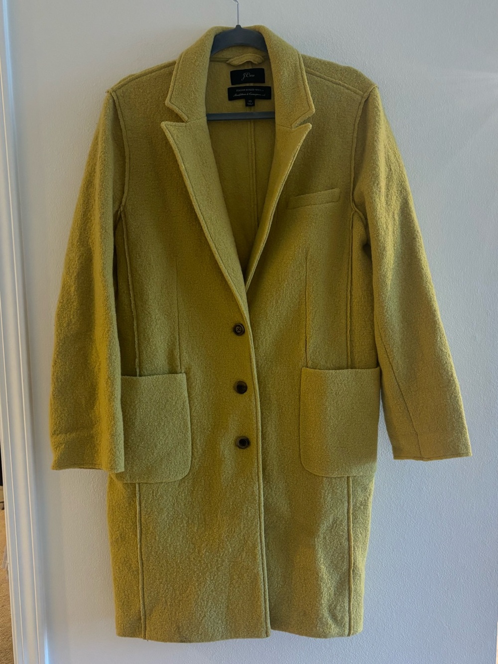 J. Crew Italian Boiled Wool Coat Mustard Size 10
